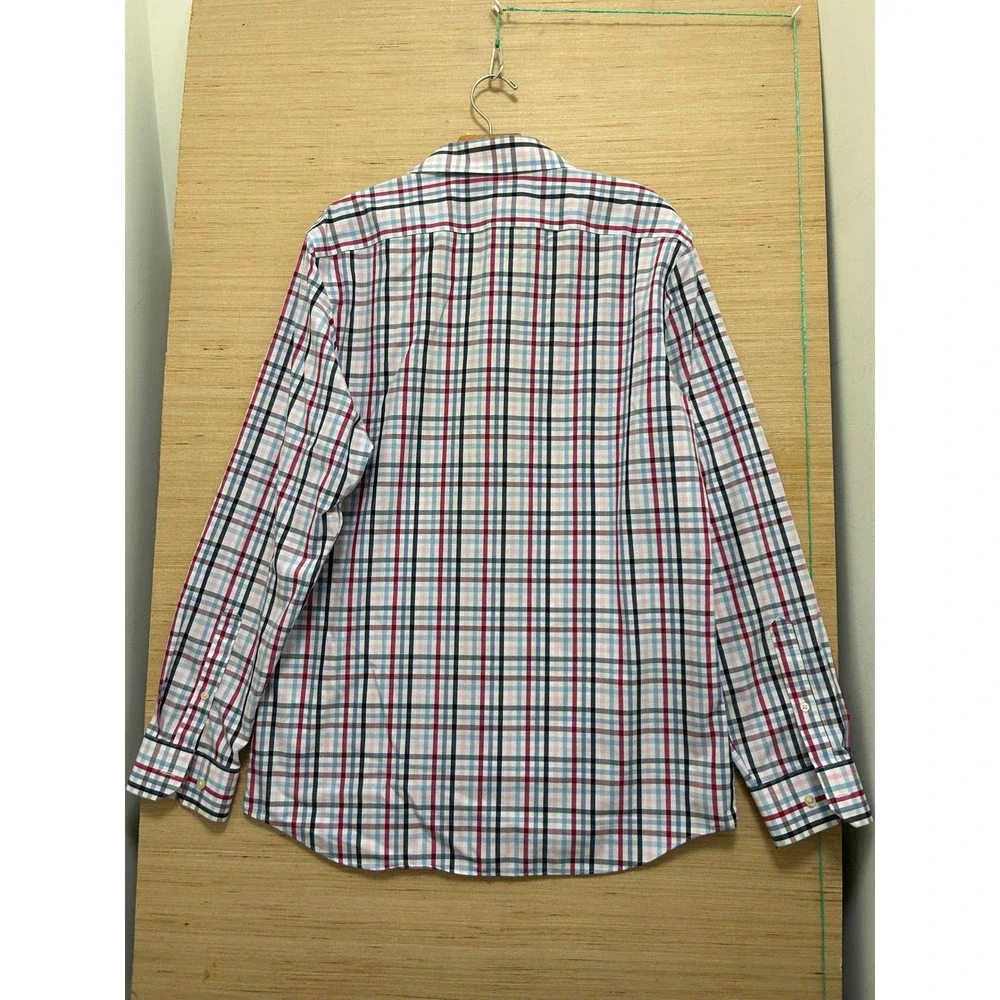 Banana‎ Republic Mens Grant Fit Non-Iron Plaid Button Down Shirt Multi Color L